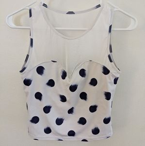 Kortni Jeane Netted Sweetheart Top in Brushed Dots